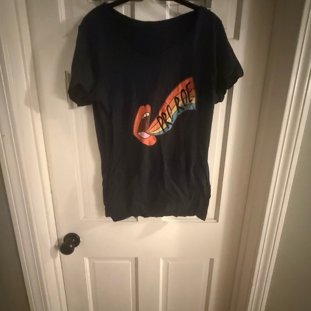 Black Graphic Tee with Colorful Design